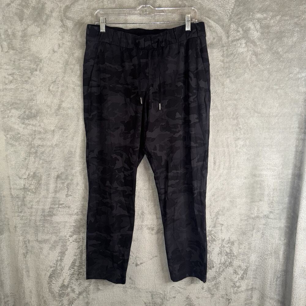 Lululemon Bliss Break Pants Size 10 Black Camo Yoga Running Gym Stretch